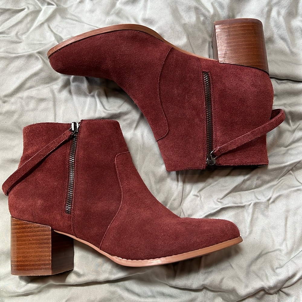 Sole Society Everleigh Leather Boots Bordeaux 9.5
